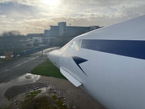 British Airways Concorde nose from front exit stairs